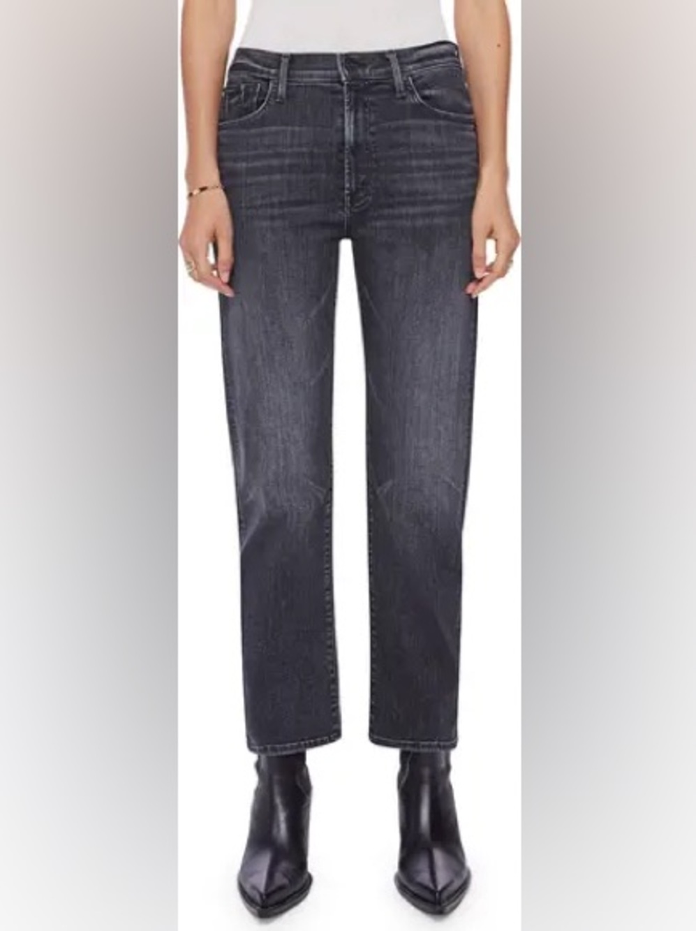 Mother The Ditcher Zip Ankle Jean in Smoking Section Size 25